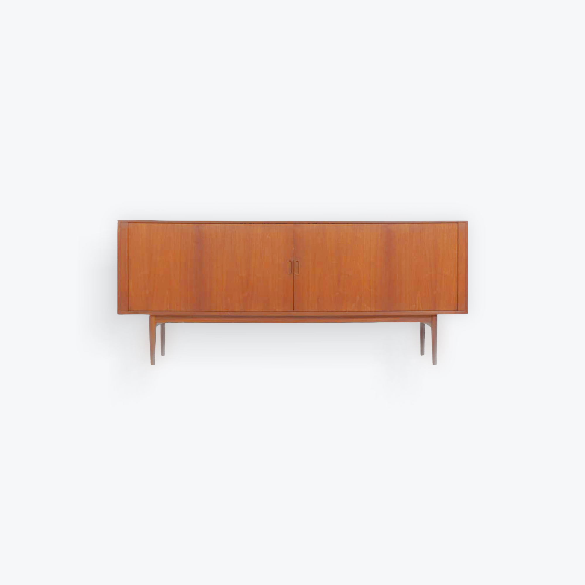 Danish Teak Tambour Door Credenza