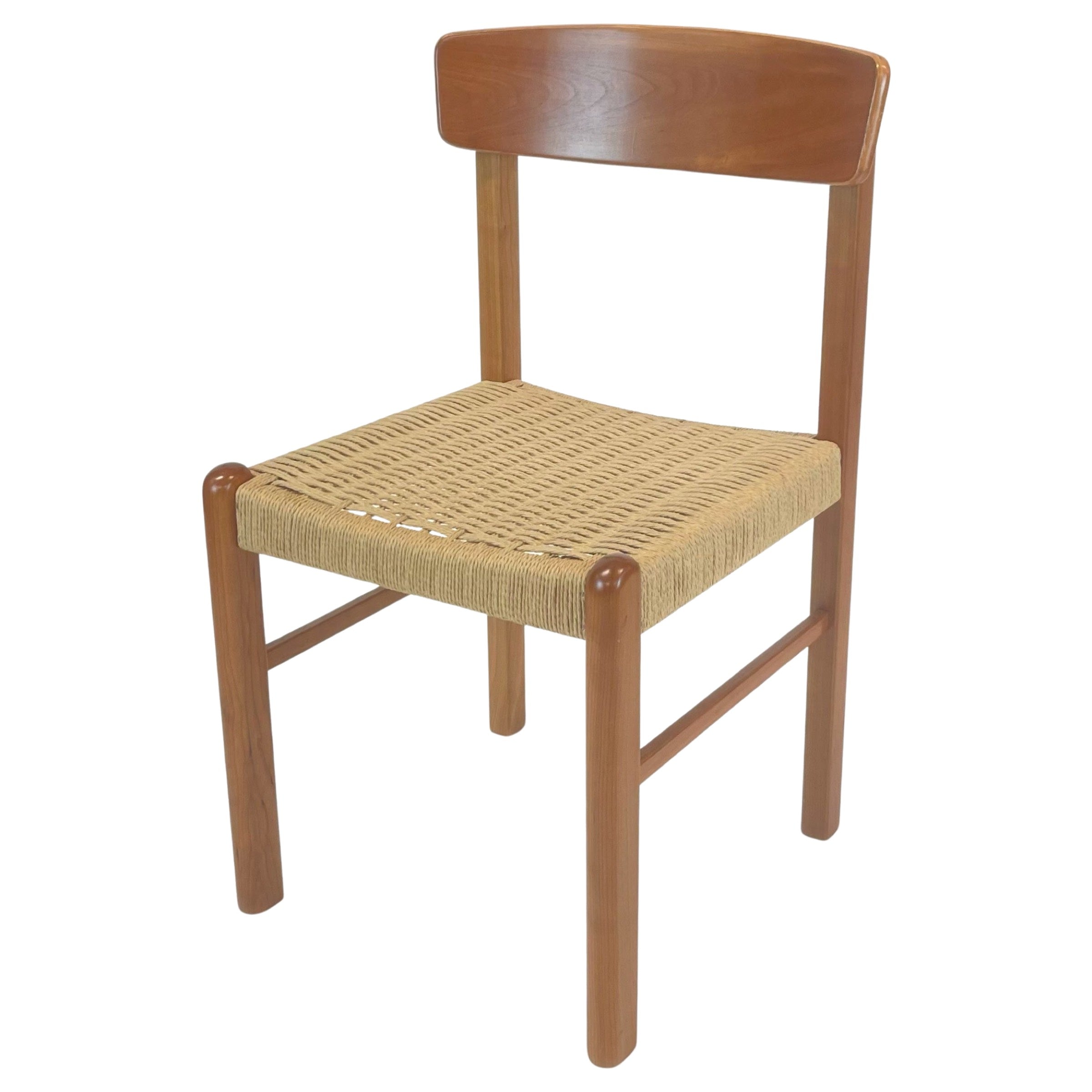 Teak & Papercord Dining Chair – Danish Modern Design