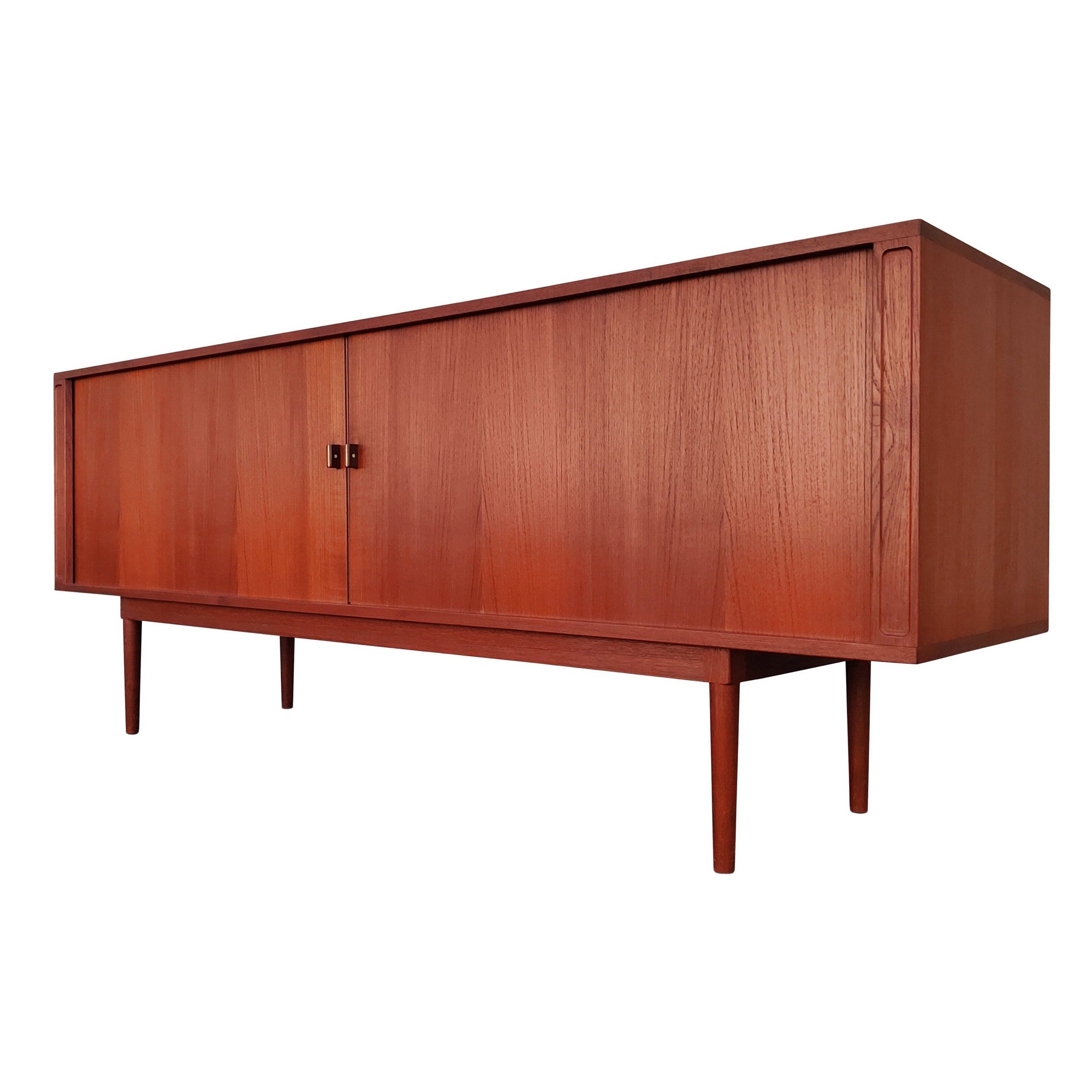 Teak Tambour-Door Credenza