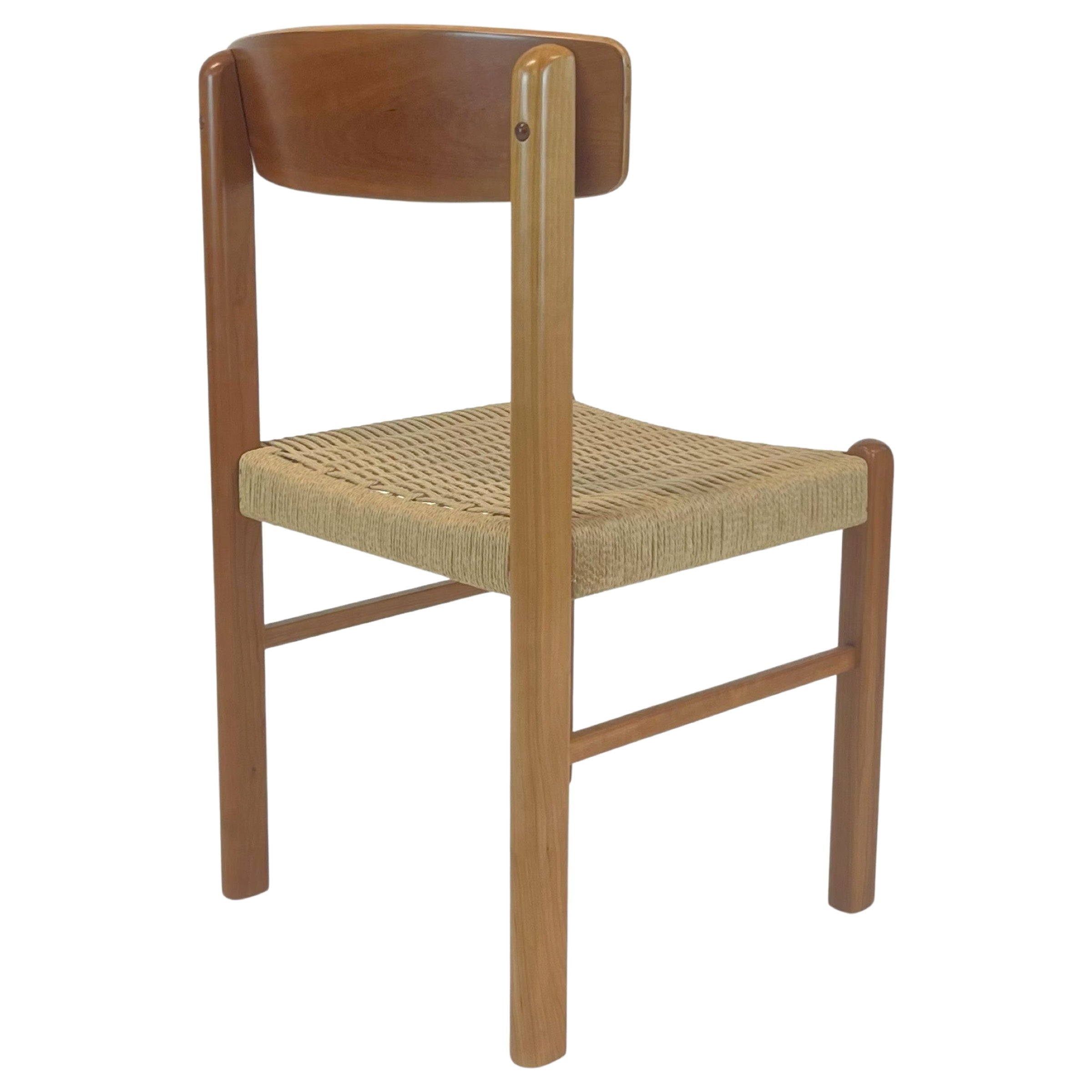 Teak & Papercord Dining Chair – Danish Modern Design